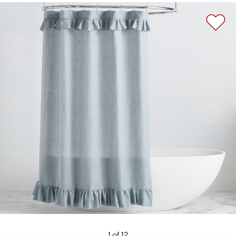 Pottery Barn Belgian flax linen shower curtain